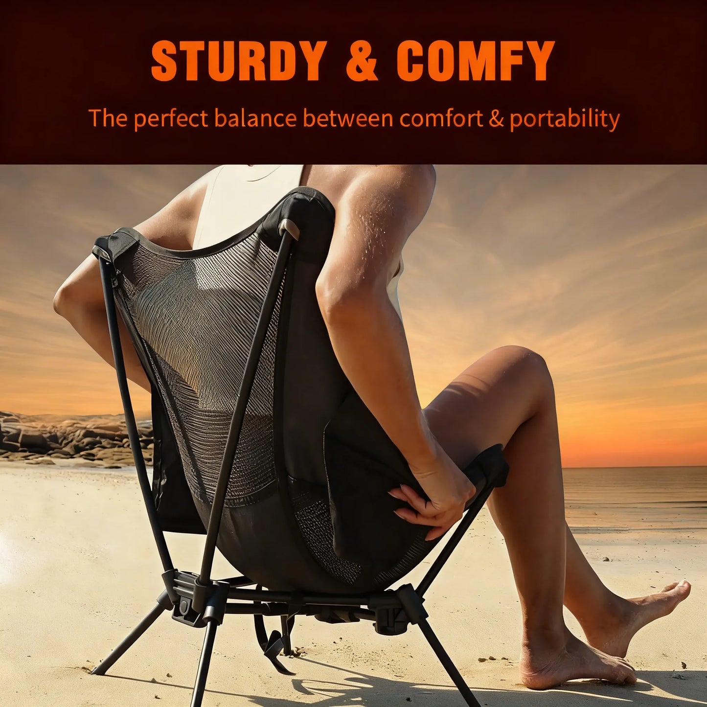 Ultralight Backpacking Chair, Compact Folding Design for Hiking, Mountaineering, Beach & Camping
