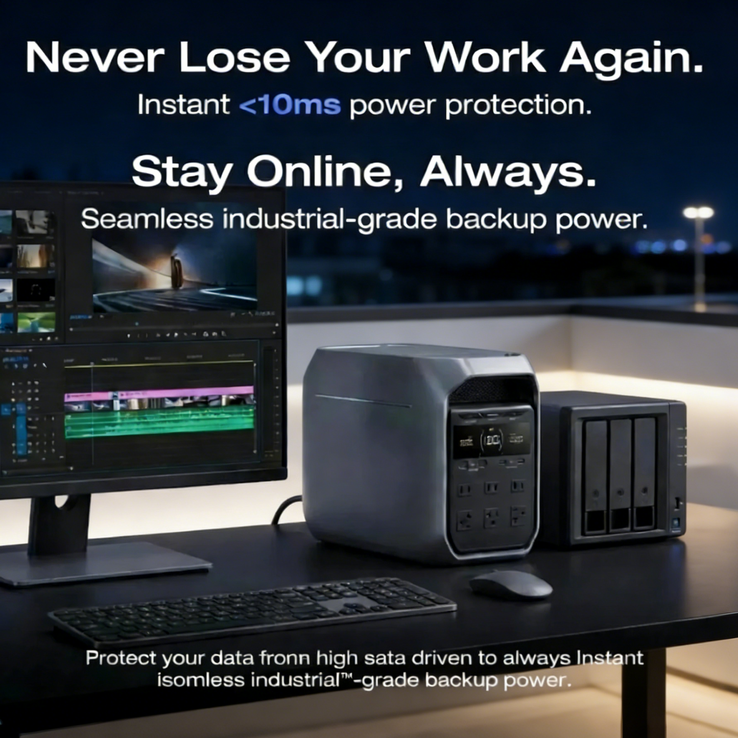 1800W Portable Backup Power Station with Free 400W Solar Panel