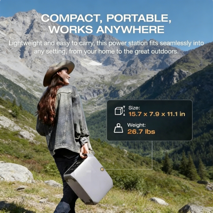 1800W Portable Backup Power Station with Free 400W Solar Panel