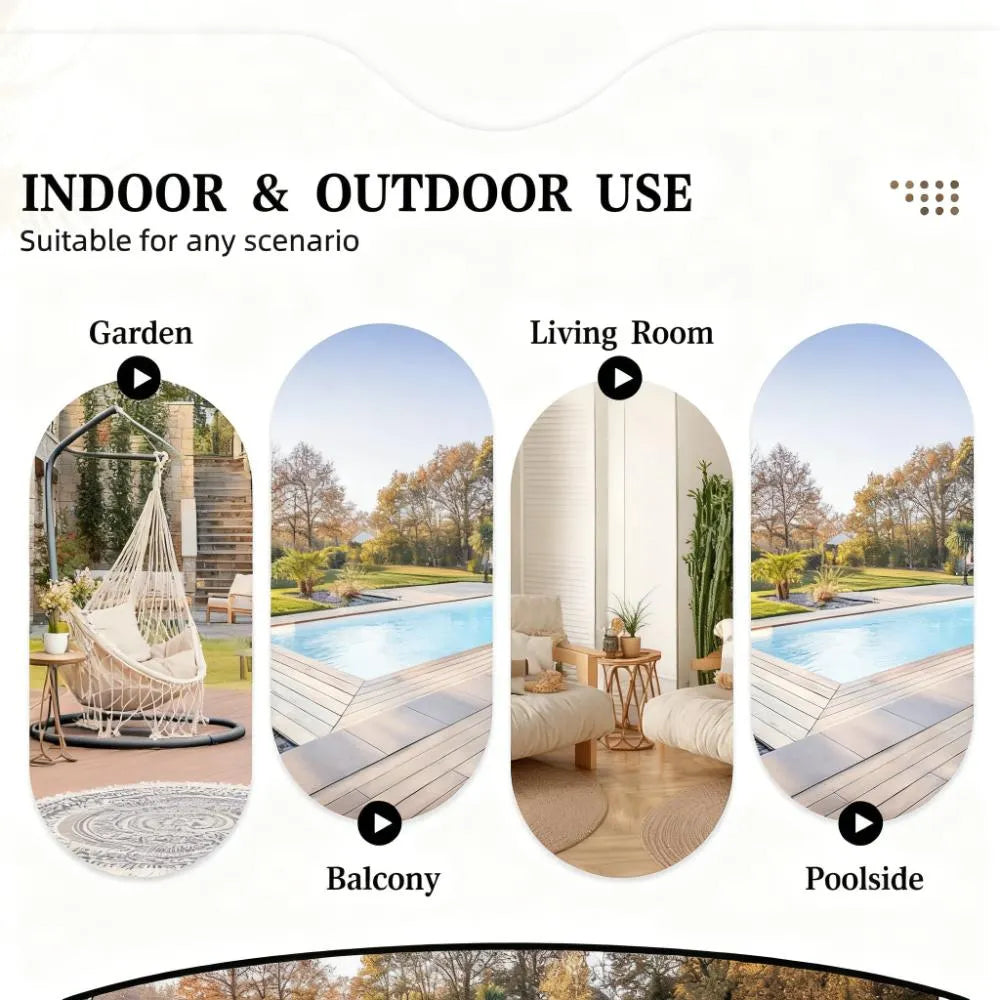 PE Rattan Rocking Egg Chair, Oversized Patio Lounge with Cushion for Backyard, Garden & Indoor Spaces (Beige)