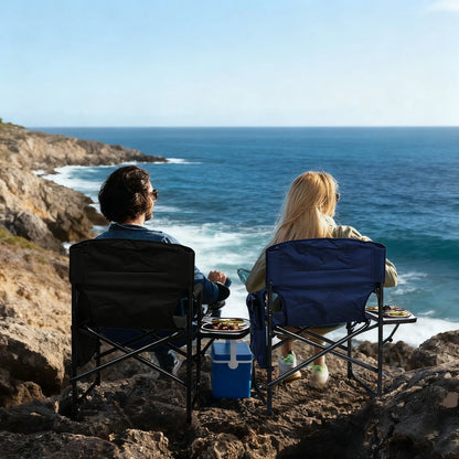 Directors Chair with Side Table, Heavy Duty Camping Chair for Adults with Side Pockets & Carry Straps