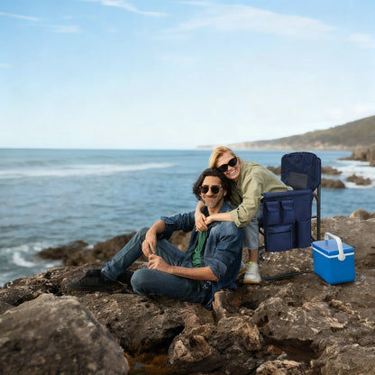 Directors Chair with Side Table, Heavy Duty Camping Chair for Adults with Side Pockets & Carry Straps