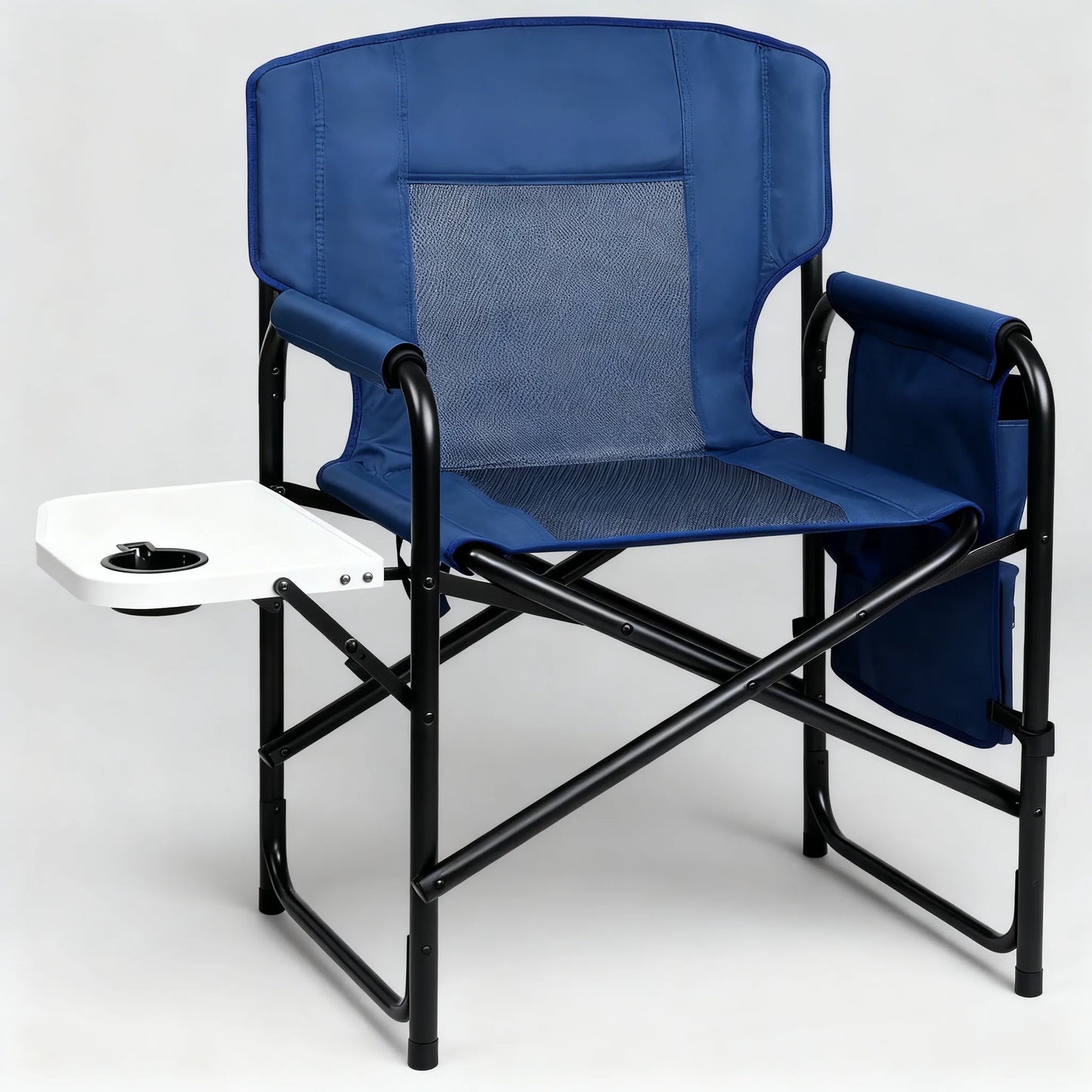 Directors Chair with Side Table, Heavy Duty Camping Chair for Adults with Side Pockets & Carry Straps